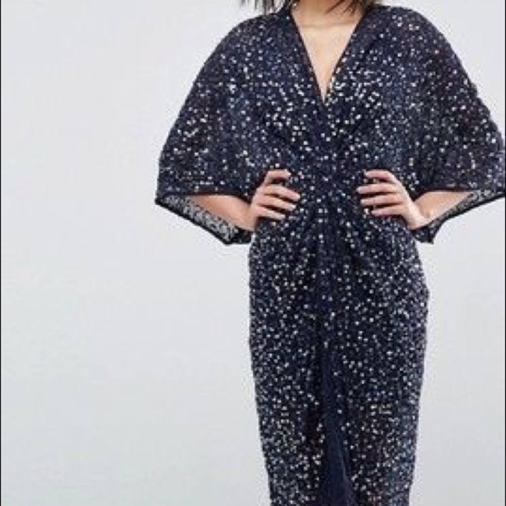 NWT ASOS Navy Sequin Dress